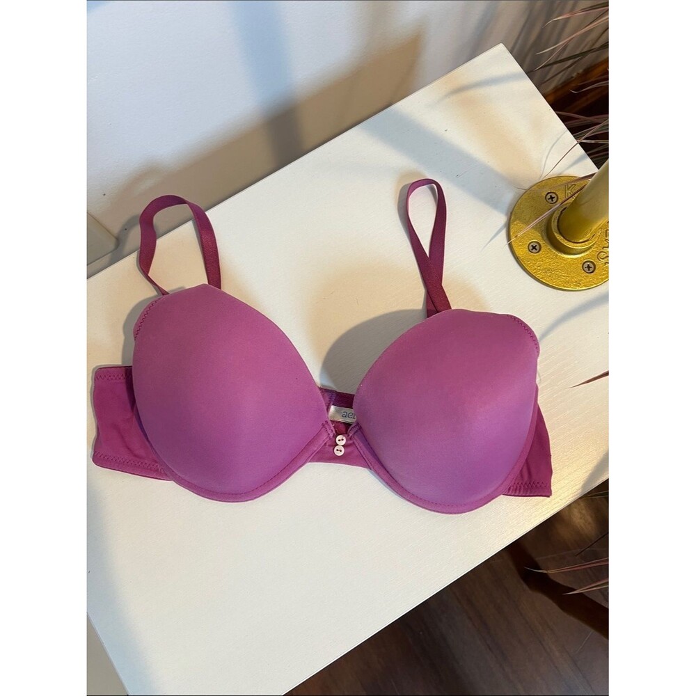 Aerie Plunge T-Shirt Bra in Deep Pink - 34B - Katie Bra